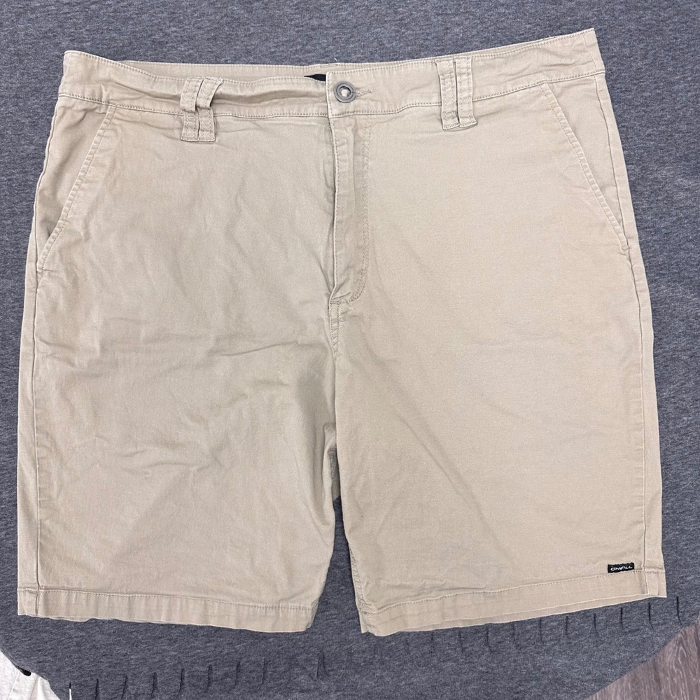 O'Neill Mens Beige Casual Surf Beach Chino Shorts Pockets Size 38 Standard Fit